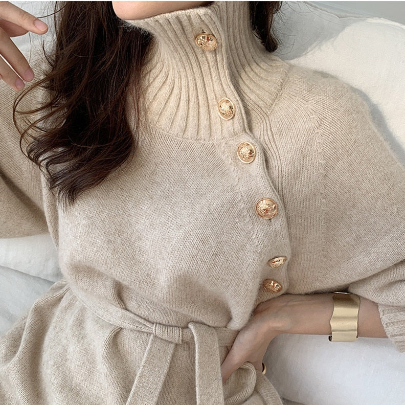 Summer Women Long Loose Knitted Sweater Dress Long Sleeve Elegant Slim Casual Chic Dresses Fashion Y2K Clothes